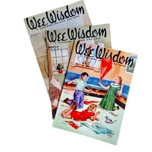 WEE WISDOM March 1951, 52 & 53 Editions A Magazine Childrens Book of Activities
